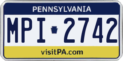 PA license plate MPI2742