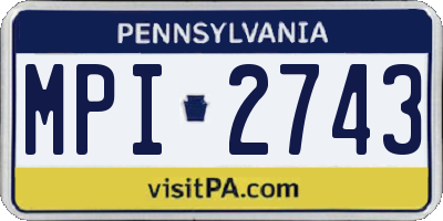 PA license plate MPI2743