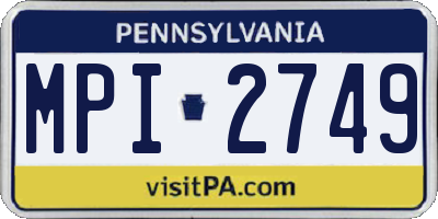 PA license plate MPI2749