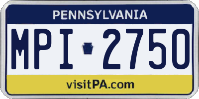 PA license plate MPI2750