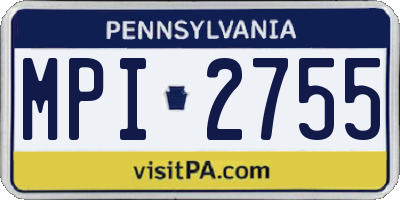 PA license plate MPI2755
