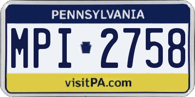 PA license plate MPI2758