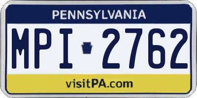 PA license plate MPI2762