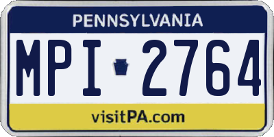 PA license plate MPI2764