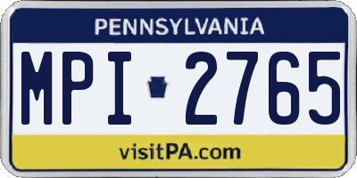 PA license plate MPI2765