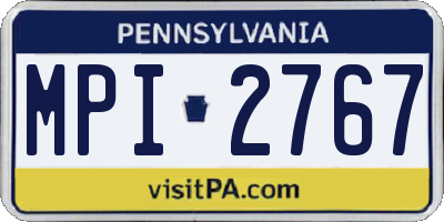 PA license plate MPI2767