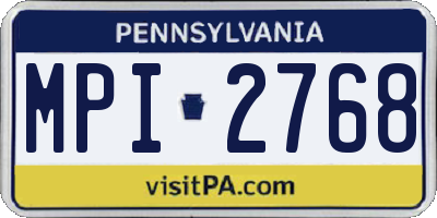 PA license plate MPI2768