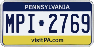 PA license plate MPI2769