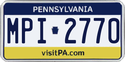 PA license plate MPI2770