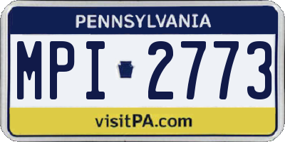 PA license plate MPI2773
