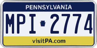 PA license plate MPI2774