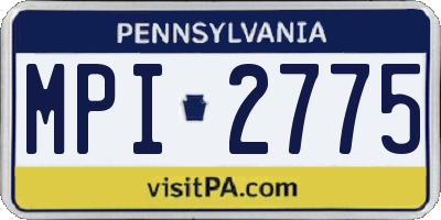 PA license plate MPI2775