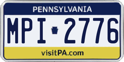 PA license plate MPI2776