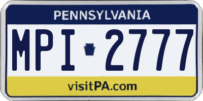 PA license plate MPI2777