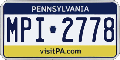 PA license plate MPI2778