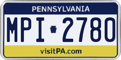 PA license plate MPI2780