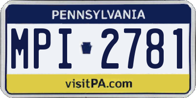 PA license plate MPI2781