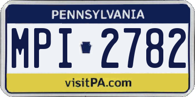 PA license plate MPI2782