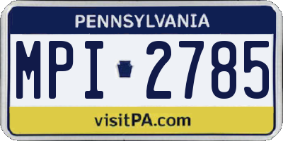 PA license plate MPI2785