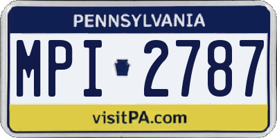 PA license plate MPI2787