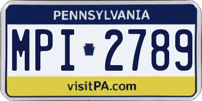 PA license plate MPI2789