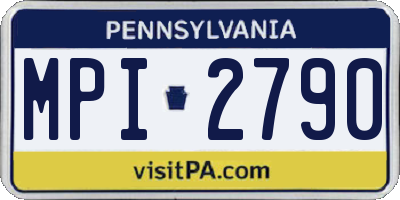 PA license plate MPI2790