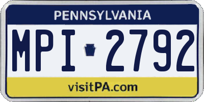 PA license plate MPI2792
