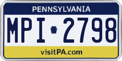 PA license plate MPI2798
