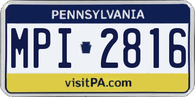 PA license plate MPI2816