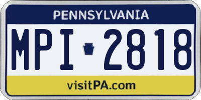 PA license plate MPI2818