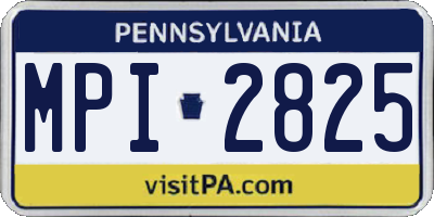 PA license plate MPI2825