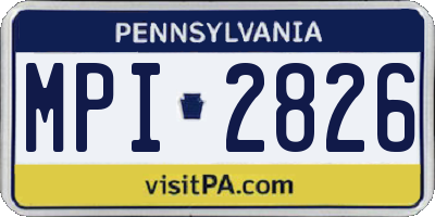 PA license plate MPI2826