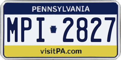 PA license plate MPI2827