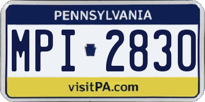 PA license plate MPI2830