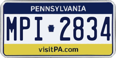 PA license plate MPI2834