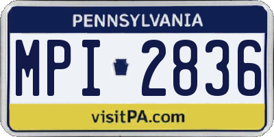 PA license plate MPI2836