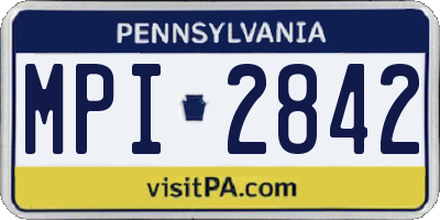 PA license plate MPI2842