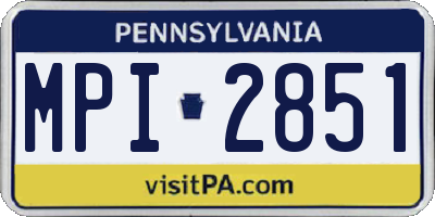 PA license plate MPI2851