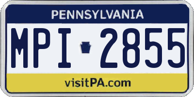 PA license plate MPI2855