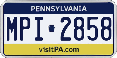 PA license plate MPI2858