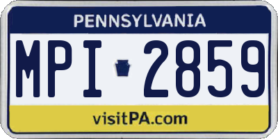 PA license plate MPI2859