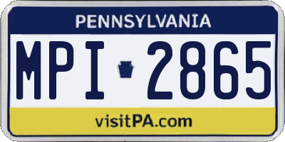PA license plate MPI2865