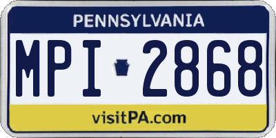 PA license plate MPI2868