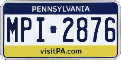 PA license plate MPI2876