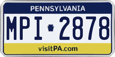 PA license plate MPI2878