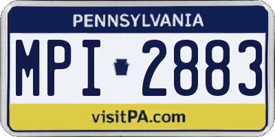 PA license plate MPI2883