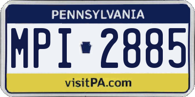 PA license plate MPI2885