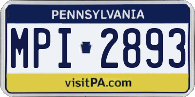 PA license plate MPI2893