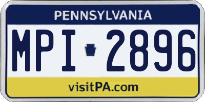 PA license plate MPI2896