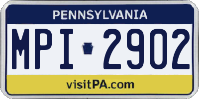 PA license plate MPI2902